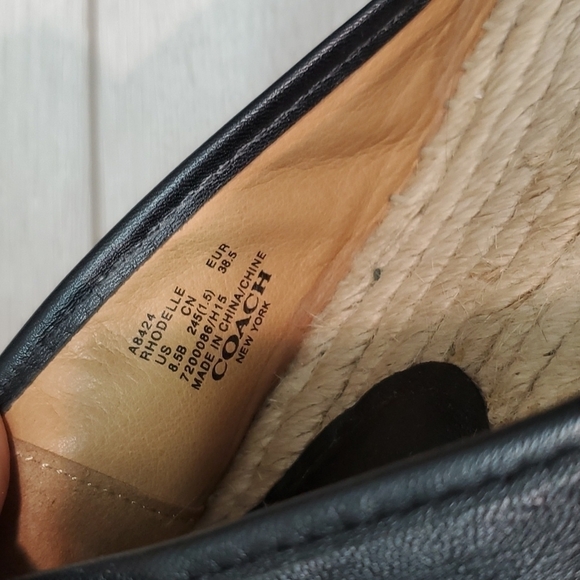 coach Womens Rhodelle Soft Lambskin Leather Espadrille Flat Loafer shoes 8.5 - Picture 10 of 10